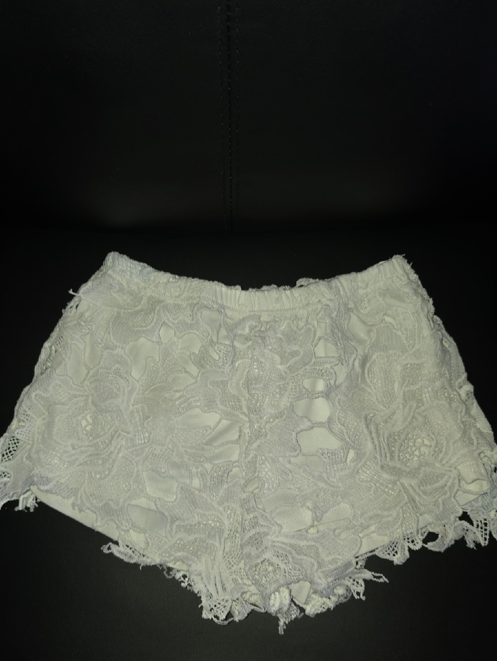 Women's White Lace Overlay Shorts